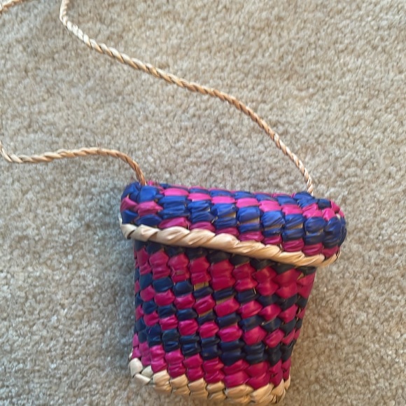 Authentic Hand Made Mexican Girls Weaved Purses/ Bags. Adorable! Lot of 2 - Picture 5 of 12